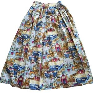 Handmade Noah's‎ Ark xs-med flowy skirt strechy waist midi